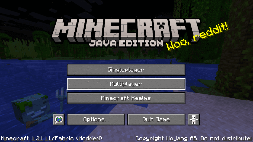 Multiplayer button on Java title screen