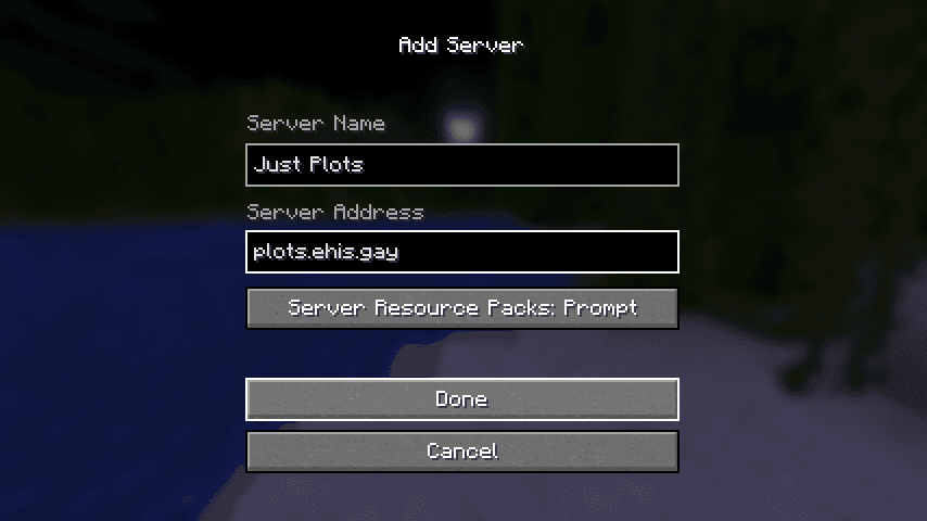 Server IP field in Java